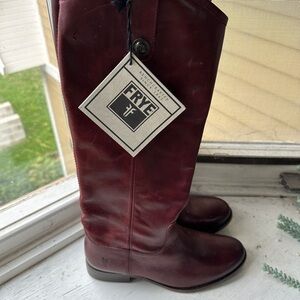 Frye Dark Red Leather Boots